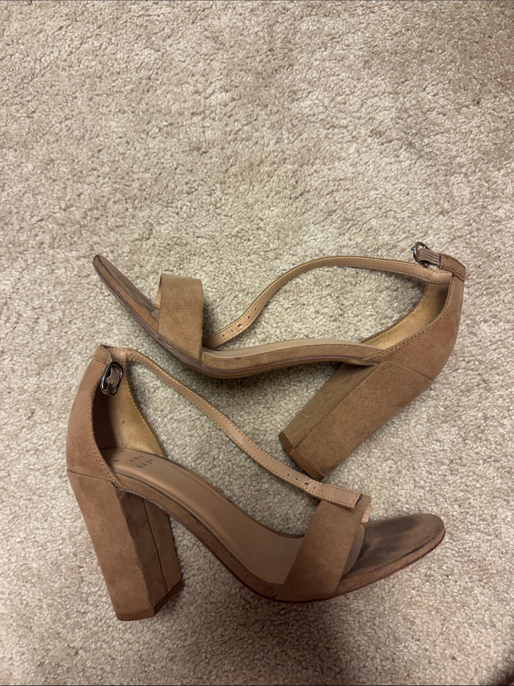 a new day Tan Suede Block Heel Sandals